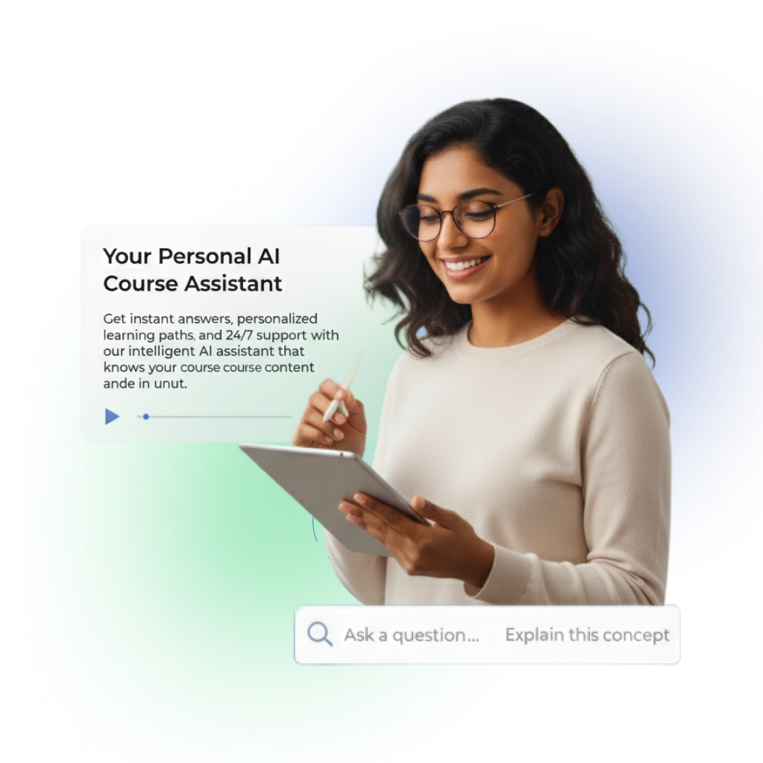 AI assistant helping with course learning